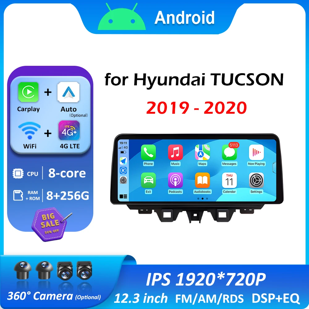 12,3-дюймовый сенсорный экран, автомобильная аудиосистема для Hyundai TUCSON 2019 2020, радиоплеер, беспроводной Carplay, Bluetooth, GPS-навигация, аксессуары
12,3-дюймовый сенсорный экран, автомобильная аудиосистема для Hyundai TUCSON 2019 2020, радиоплеер, беспроводной Carplay, Bluetooth, GPS-навигация, аксессуары