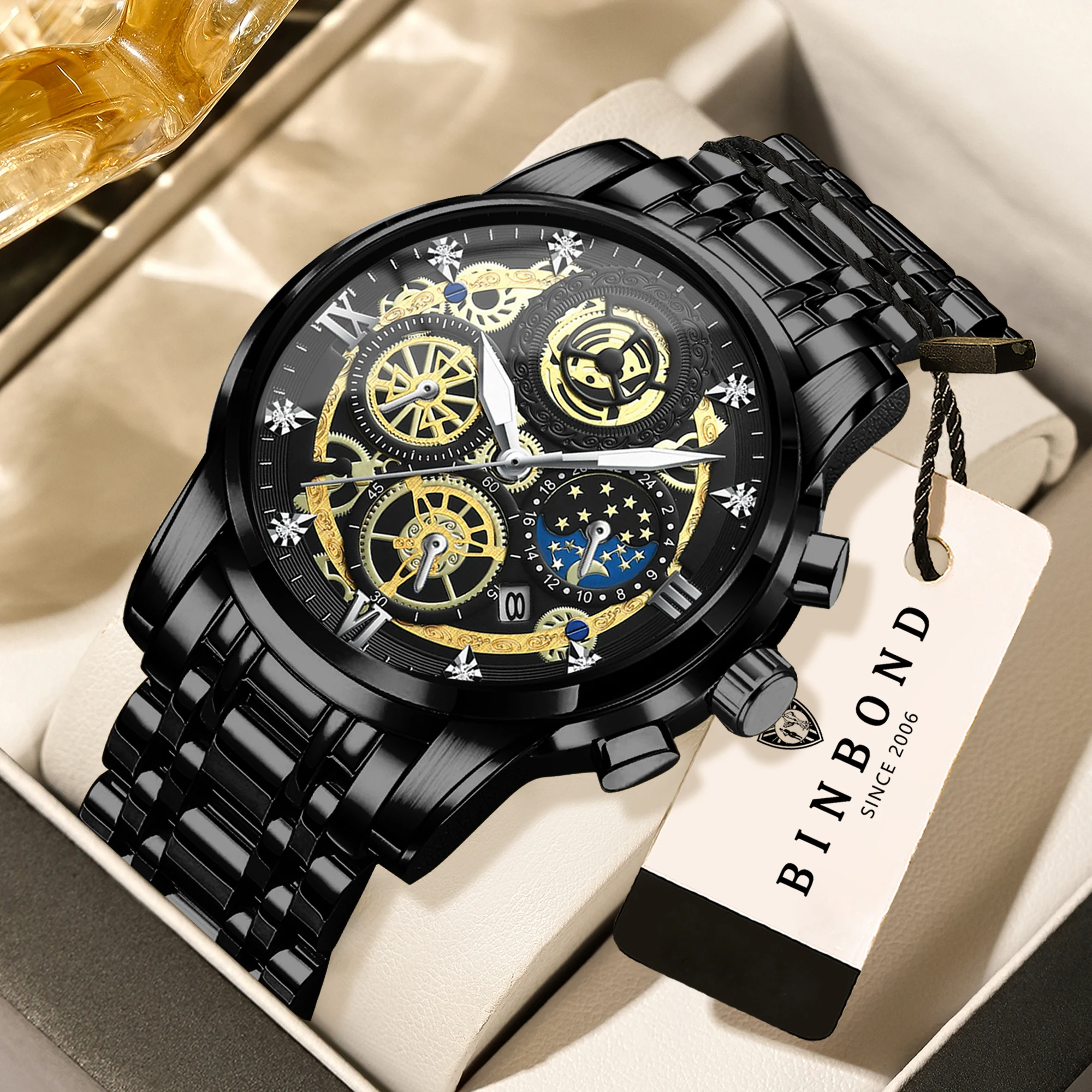 BINBOND vintage quartz watches for men luxury luminous sturdy stainless steel reloj waterproof auto date accurate men's watch
BINBOND vintage quartz watches for men luxury luminous sturdy stainless steel reloj waterproof auto date accurate men's watch