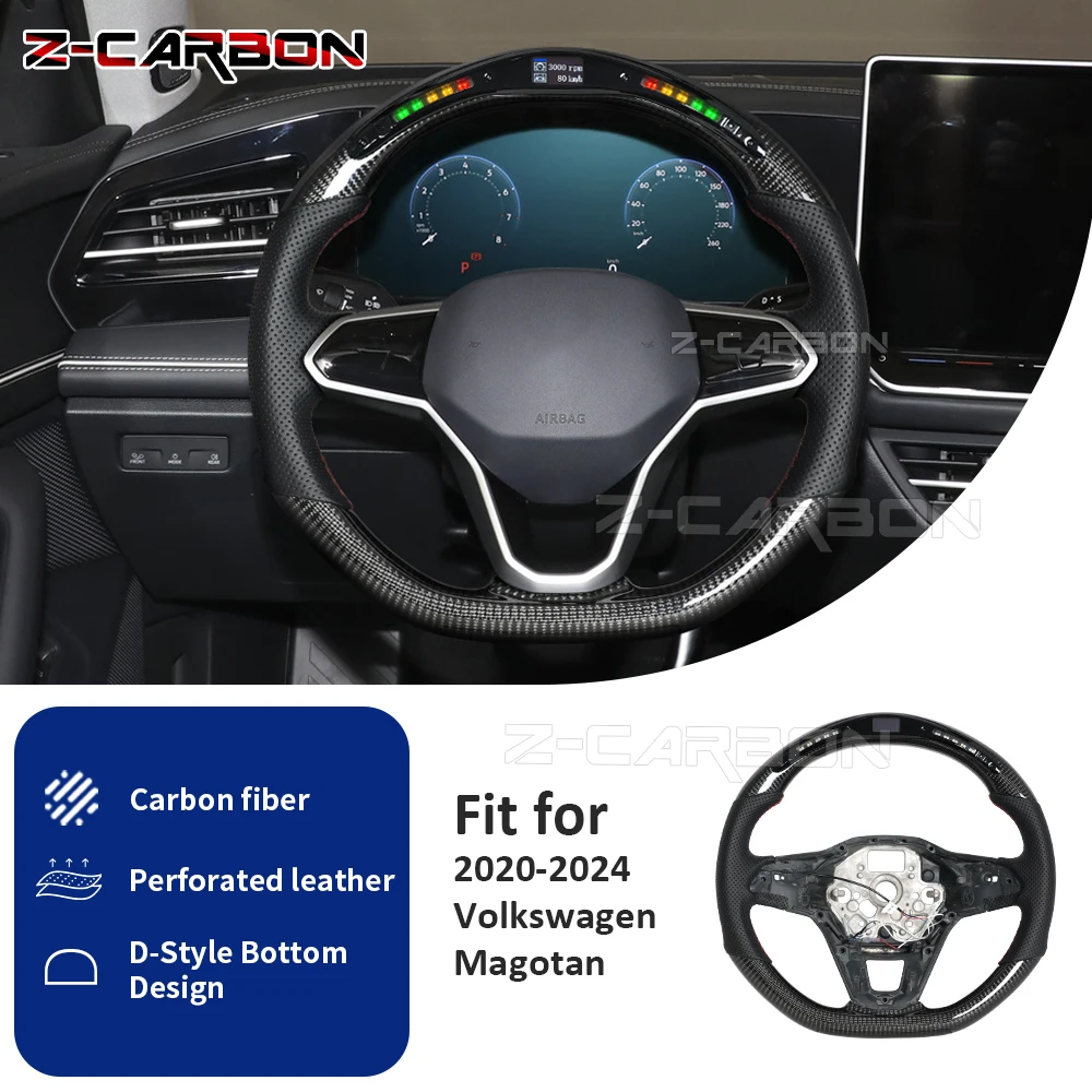 For Volkswagen Golf 8 MK8 Magoton 2020-2024 LED Carbon Fiber Steering Wheel Perforated Leather Sport Steering Wheel Flat Bottom
For Volkswagen Golf 8 MK8 Magoton 2020-2024 LED Carbon Fiber Steering Wheel Perforated Leather Sport Steering Wheel Flat Bottom