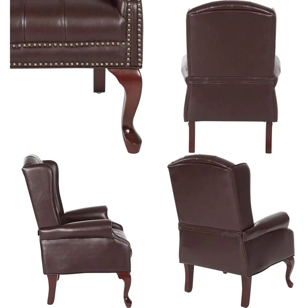 Queen Anne Style Chair - Traditional, Padded Seat, Lumbar Support, Royal Cherry Legs, Oxblood Vinyl
Queen Anne Style Chair - Traditional, Padded Seat, Lumbar Support, Royal Cherry Legs, Oxblood Vinyl