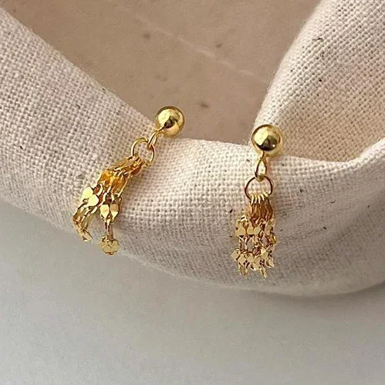 Real 925 Sterling Silver 18K Gold Bead Chain Tassel Stud Earrings for Women Minimalist Trendy Fine Jewelry Exquisite Accessories
Real 925 Sterling Silver 18K Gold Bead Chain Tassel Stud Earrings for Women Minimalist Trendy Fine Jewelry Exquisite Accessories