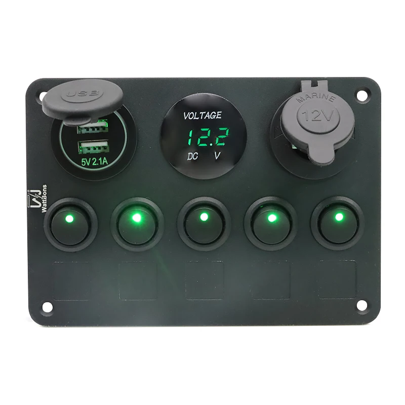 5+3 Multi-Function Panel Combination Small Switch 3P On-Off Switch Charging USB Voltage Digital Display Meter For Cars And Ships 
5+3 Multi-Function Panel Combination Small Switch 3P On-Off Switch Charging USB Voltage Digital Display Meter For Cars And Ships