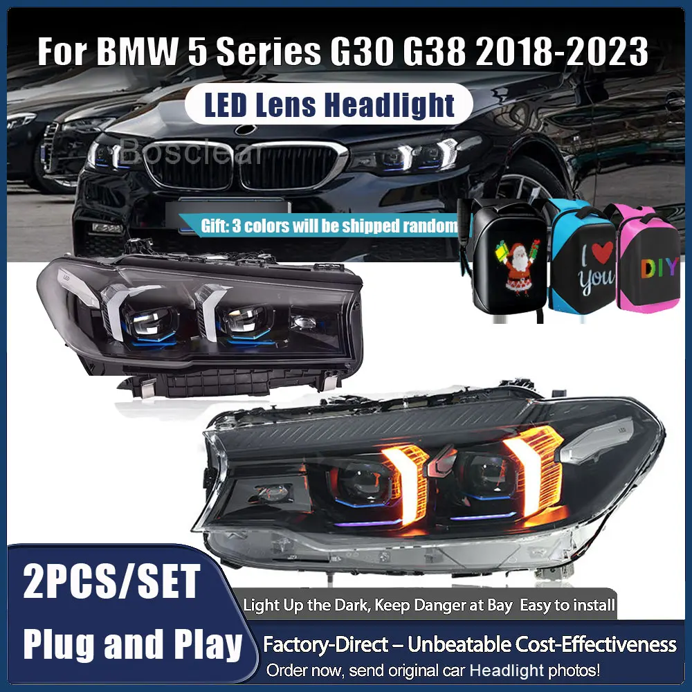 Front Headlight for BMW 5 Series G30 G38 525 530 535 540 2017-2023 LED Headlamps Assemblis Pre-LCI Daytime Lights Dual Projector
Front Headlight for BMW 5 Series G30 G38 525 530 535 540 2017-2023 LED Headlamps Assemblis Pre-LCI Daytime Lights Dual Projector