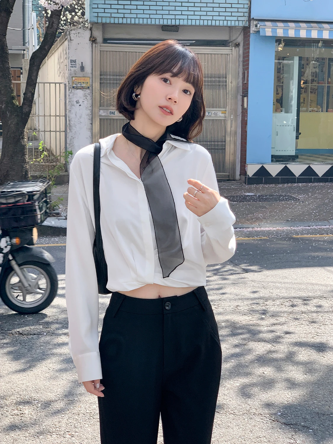 Fashionable Short White Shirt Women's Korean Style Spring Summer Top Cold White Skin Fabric Polyester Blend Long Sleeve Collar
Fashionable Short White Shirt Women's Korean Style Spring Summer Top Cold White Skin Fabric Polyester Blend Long Sleeve Collar