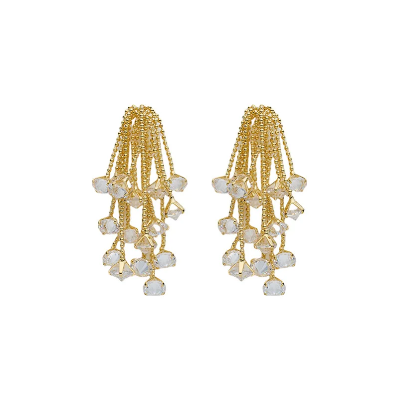 FXLRY Tassel Long Personalized Zircon Earrings S925 Silver Needle Elegant Exquisite And Fashionable Earrings For Women
FXLRY Tassel Long Personalized Zircon Earrings S925 Silver Needle Elegant Exquisite And Fashionable Earrings For Women
