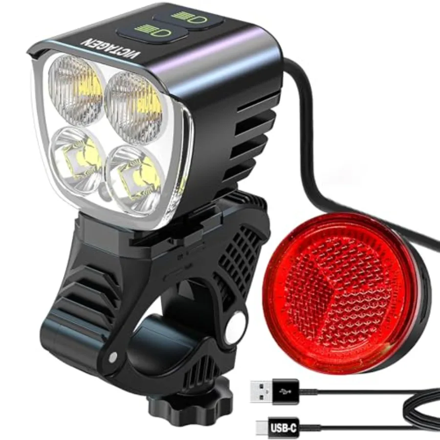 Bike Light 12000lm Bike Lights for Night Riding, Waterproof Lights for bike Rechargeable Front Bike Headlight and Taillight, Hi
Bike Light 12000lm Bike Lights for Night Riding, Waterproof Lights for bike Rechargeable Front Bike Headlight and Taillight, Hi