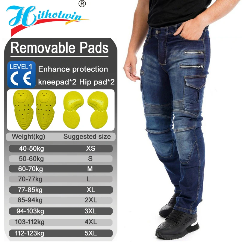 Мужские джинсы для езды на мотоцикле, противоскользящие защитные брюки с застежкой-молнией для мужчин, мотогонки и повседневная одеждаF-07
Мужские джинсы для езды на мотоцикле, противоскользящие защитные брюки с застежкой-молнией для мужчин, мотогонки и повседневная одеждаF-07