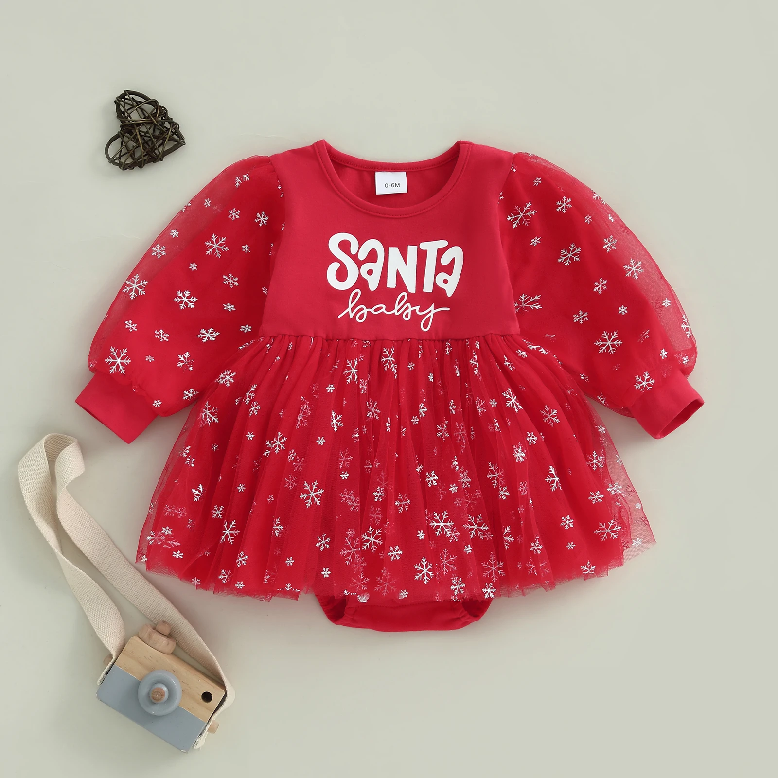 0-24 Months Baby Girls Christmas Romper Dress Long Sleeve Round Neck Tulle Patchwork Rompers
0-24 Months Baby Girls Christmas Romper Dress Long Sleeve Round Neck Tulle Patchwork Rompers