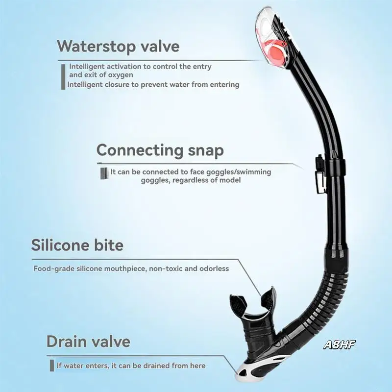 Dry Snorkel For Adults Silicone Breathing Tube With Dry Top Valve Snorkeling Gear, Swim Training Equipment
Dry Snorkel For Adults Silicone Breathing Tube With Dry Top Valve Snorkeling Gear, Swim Training Equipment