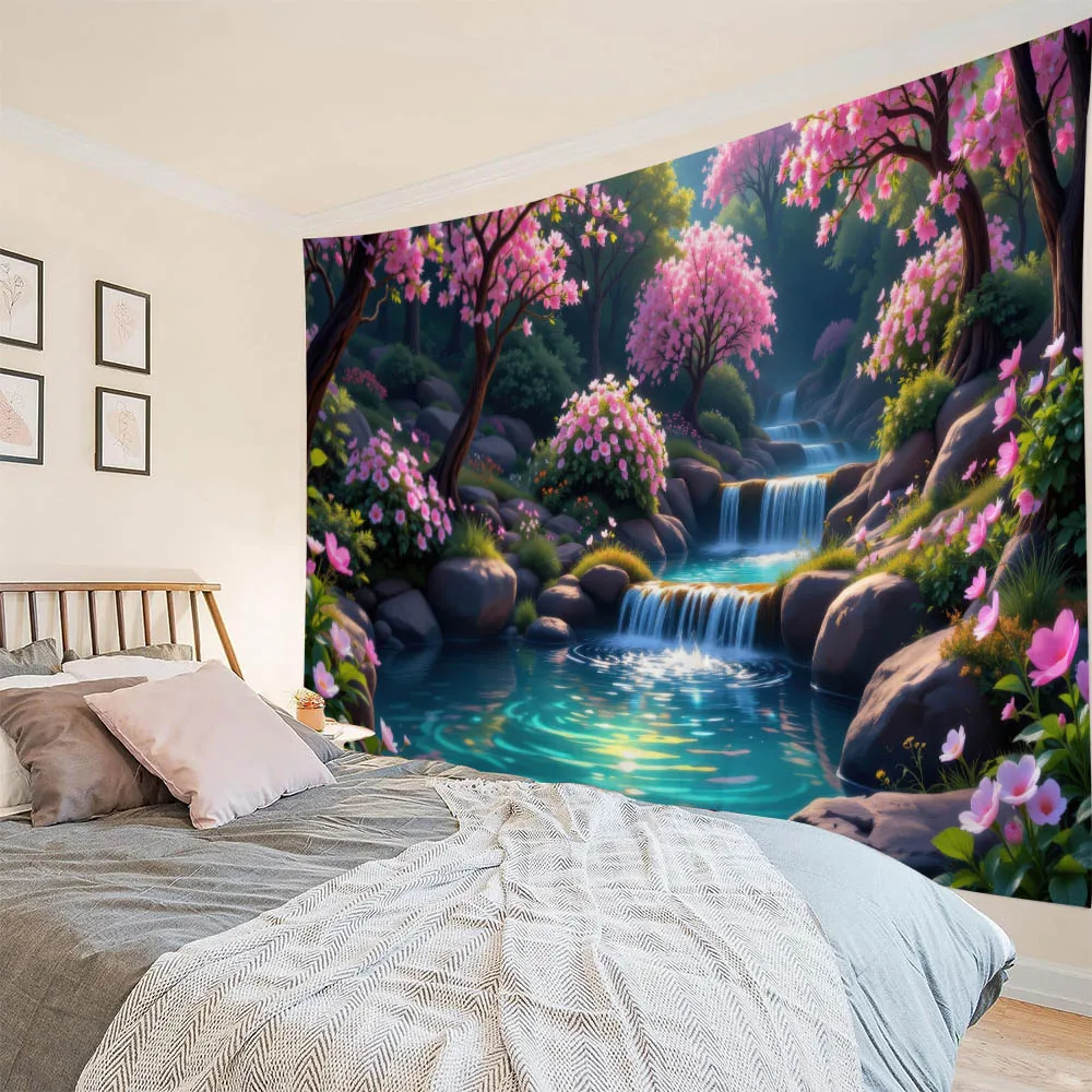 Dreamy Flower Waterfall Wall Hanging Tapestry Soft Polyester Fabric Painting for Living Room Bedroom Office Dormitory Party Deco
Dreamy Flower Waterfall Wall Hanging Tapestry Soft Polyester Fabric Painting for Living Room Bedroom Office Dormitory Party Deco