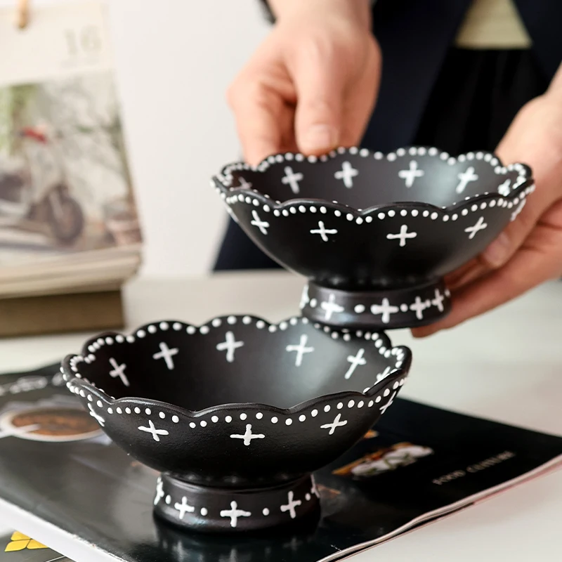 Heben Style Petal High Footed Bowl Texture Dessert Nut Salad Ceramic Bowl Vintage round Shape Daily Use Cloud Sea Pattern
Heben Style Petal High Footed Bowl Texture Dessert Nut Salad Ceramic Bowl Vintage round Shape Daily Use Cloud Sea Pattern