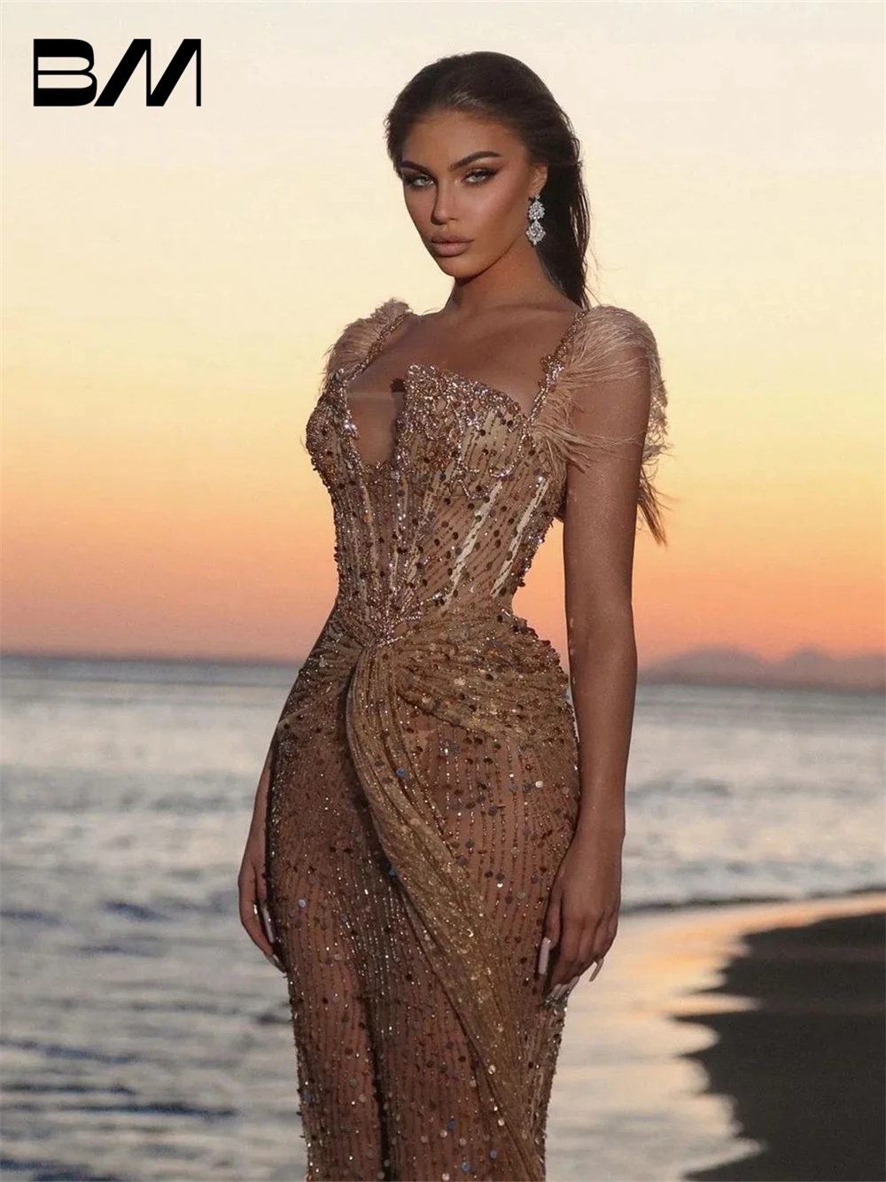 Sexy Beaded Sheath Prom Dresses Transparent Tulle Hand Work Women Long Evening Dress Party Gown Cocktail Robe De Soriee
Sexy Beaded Sheath Prom Dresses Transparent Tulle Hand Work Women Long Evening Dress Party Gown Cocktail Robe De Soriee