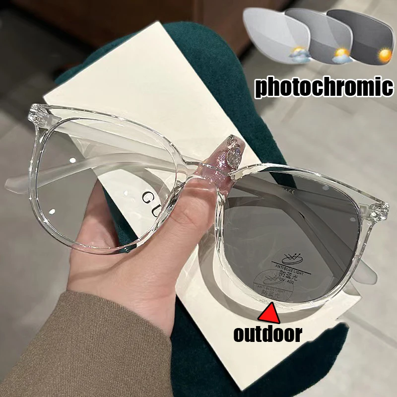 Finished Round Frame Photochromic Myopia Glasses Anti Blue Light Women Men Minus Eyeglasses Retro Color Changing Sun Glasses
Finished Round Frame Photochromic Myopia Glasses Anti Blue Light Women Men Minus Eyeglasses Retro Color Changing Sun Glasses