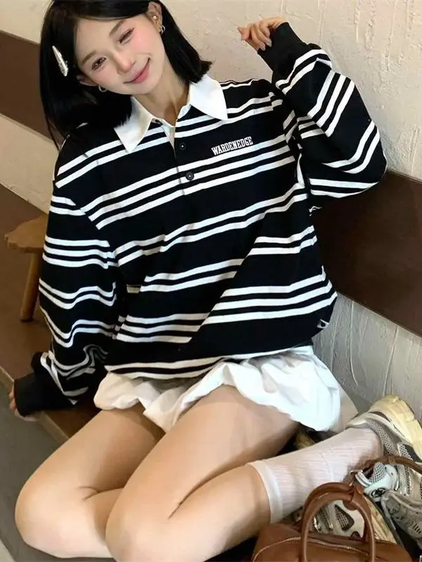 Girls' College Style Neck Sweatshirt Striped Spring Autumn New Arrival Big Kids' Clothing Casual Loose Fit Long Sleeve
Girls' College Style Neck Sweatshirt Striped Spring Autumn New Arrival Big Kids' Clothing Casual Loose Fit Long Sleeve