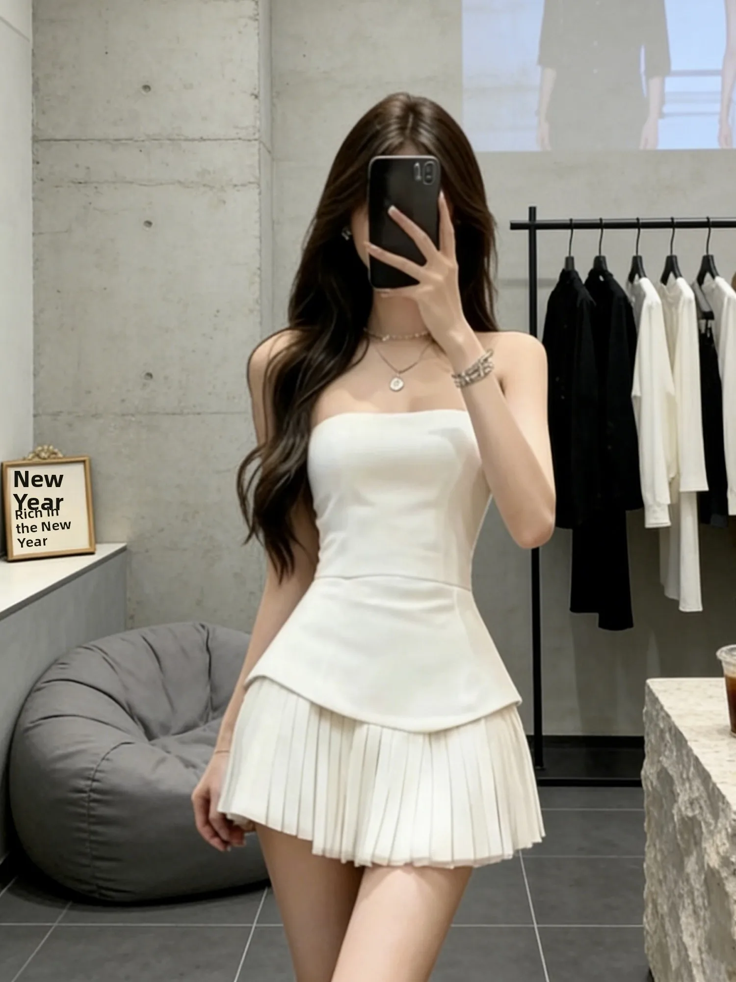 Ele White One-oulder Bustier Dr Women's Spring Summer High Waist Pleated Skirt Splice Sexy Sle Zipper Closure Dr
Ele White One-oulder Bustier Dr Women's Spring Summer High Waist Pleated Skirt Splice Sexy Sle Zipper Closure Dr