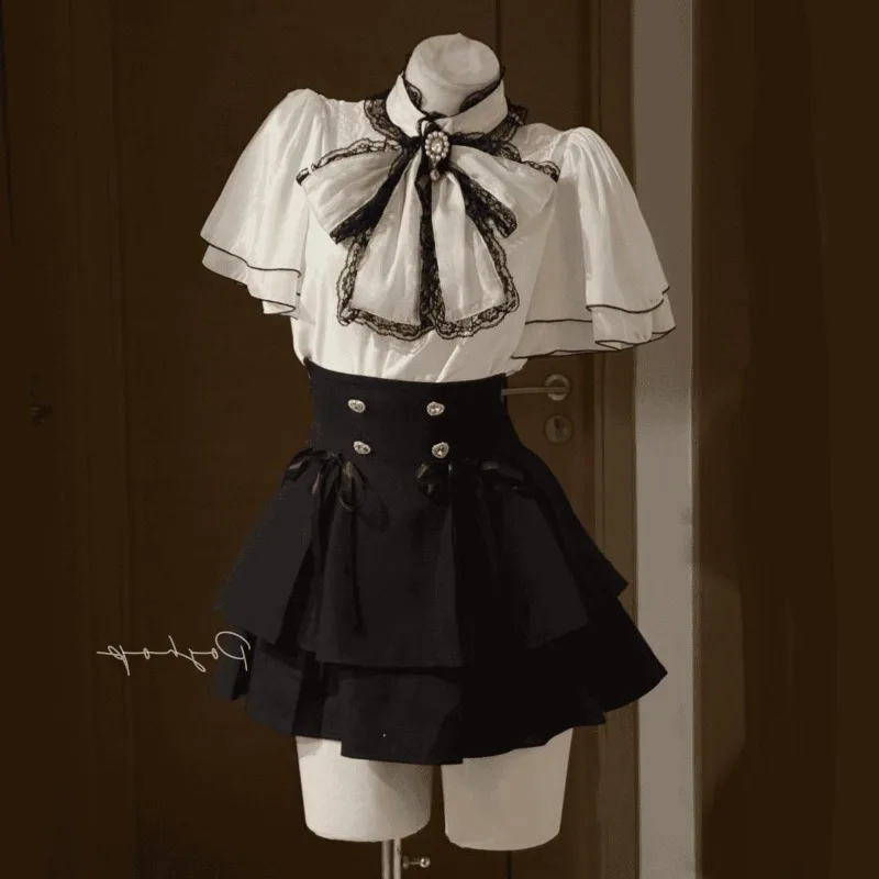 Japanese-style Clear Flared Sleeve Chiffon Top + Shirt Set, Slimming Summer Skirt Two-piece Set Temperament Commuting Dress Sets
Japanese-style Clear Flared Sleeve Chiffon Top + Shirt Set, Slimming Summer Skirt Two-piece Set Temperament Commuting Dress Sets