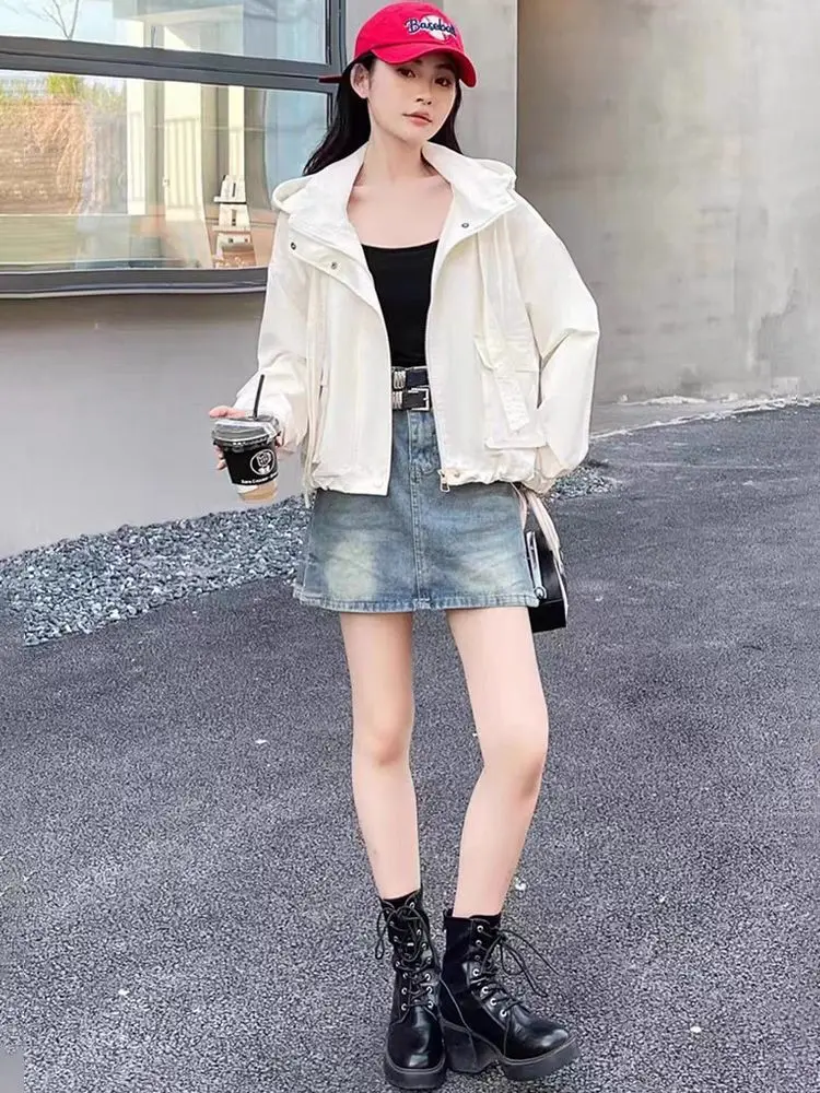 Hong Kong Sle Loose Fit Hooded Jaet Workwear Coat Women's New Faion ort Outerwear Top Autumn 2026 Personalized
Hong Kong Sle Loose Fit Hooded Jaet Workwear Coat Women's New Faion ort Outerwear Top Autumn 2026 Personalized