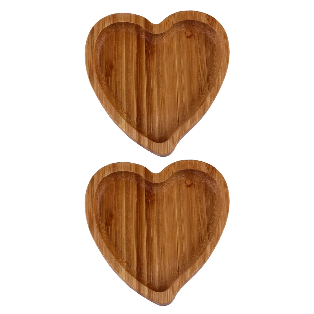 2 Pcs Love Bamboo Tray Key Holder Heart Shaped Plates Dish Heart-shaped Jewelry Organizer Fruit Space Saving Small
2 Pcs Love Bamboo Tray Key Holder Heart Shaped Plates Dish Heart-shaped Jewelry Organizer Fruit Space Saving Small
