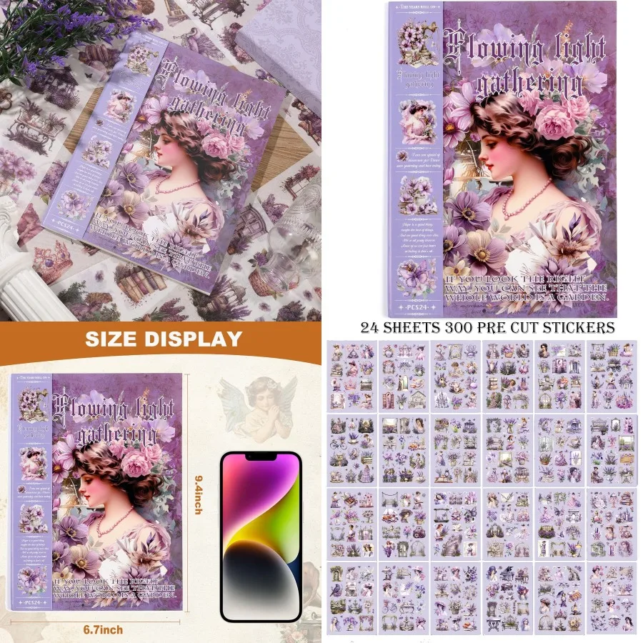 Vintage Ephemera Sticker 24 Sheets Precut 300 Washi Stickers Paper Girls Journal Stickers for Adults Junk Journal Sticker Book
Vintage Ephemera Sticker 24 Sheets Precut 300 Washi Stickers Paper Girls Journal Stickers for Adults Junk Journal Sticker Book