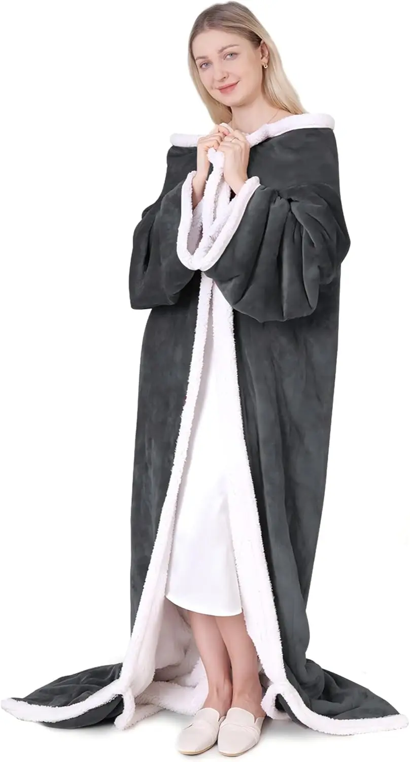 Wearable Heated Blanket with Sleeves & Foot Pockets, 9 Heat Levels, 2-10H Timer, 50x70 Grey
Wearable Heated Blanket with Sleeves & Foot Pockets, 9 Heat Levels, 2-10H Timer, 50x70 Grey