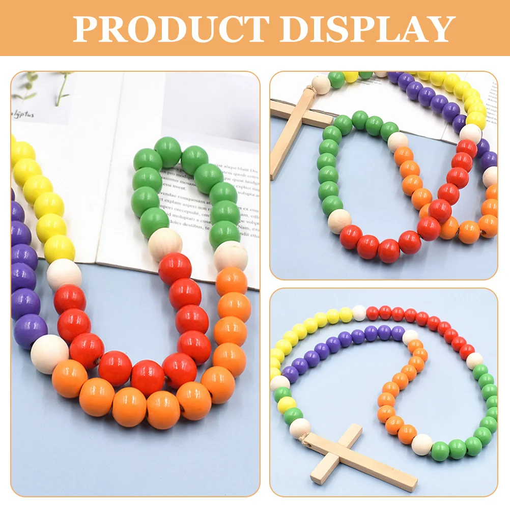 2Pcs Wooden Beaded Garland with Cross Charm Bead Hanging Decoration for Home Office Window Shelf Farmhouse Style Interior Decor
2Pcs Wooden Beaded Garland with Cross Charm Bead Hanging Decoration for Home Office Window Shelf Farmhouse Style Interior Decor