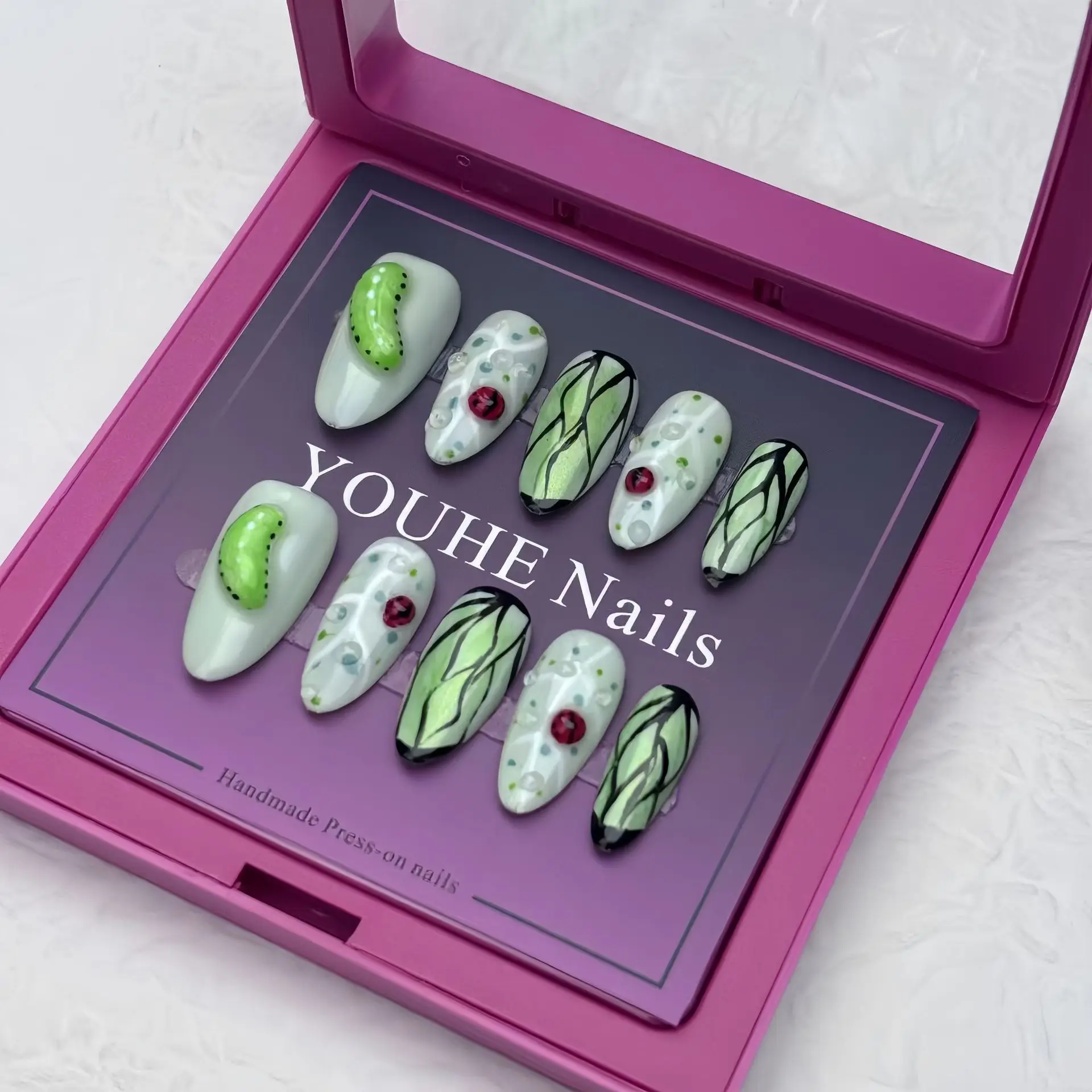 10PCS Pure Handmade Fake Nails Seven Star Ladybug Almond In 3D Three-dimensional Relief Hand Drawn Black Spider Fake Nails
10PCS Pure Handmade Fake Nails Seven Star Ladybug Almond In 3D Three-dimensional Relief Hand Drawn Black Spider Fake Nails