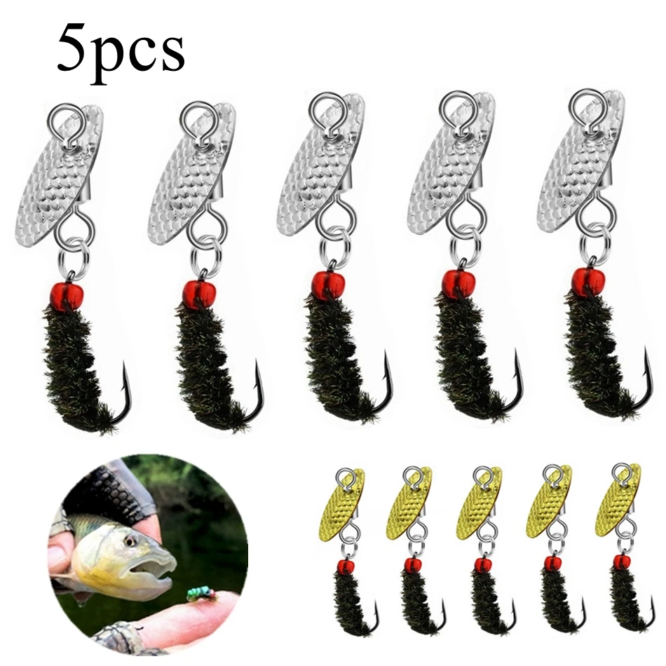 5pcs Lifelike Fly Fishing Spinning Sequins Fly Fishing Lures Flies for Bass Sunfish Pike Gold Silver Sequins Fly Hooks
5pcs Lifelike Fly Fishing Spinning Sequins Fly Fishing Lures Flies for Bass Sunfish Pike Gold Silver Sequins Fly Hooks