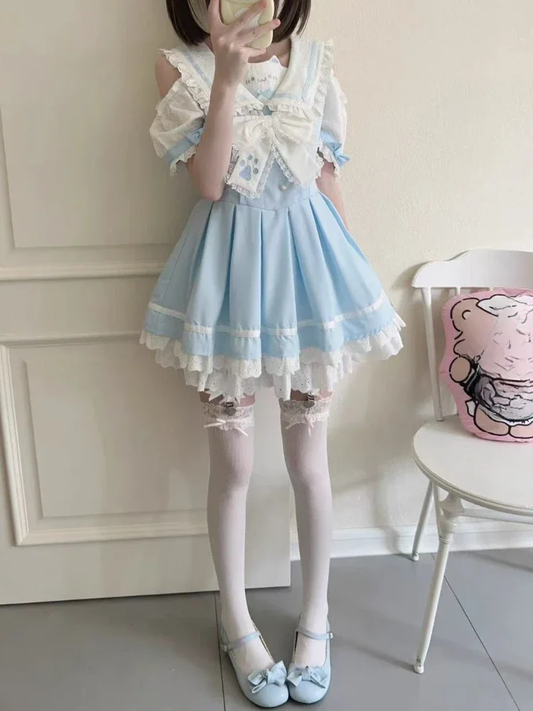 Sailor Collar Sweet Dress Women Bow Ruffle Patchwork Lolita Dresses New Harajuku Preppy Style JK Summer Outfit 2025 hOT sALE
Sailor Collar Sweet Dress Women Bow Ruffle Patchwork Lolita Dresses New Harajuku Preppy Style JK Summer Outfit 2025 hOT sALE