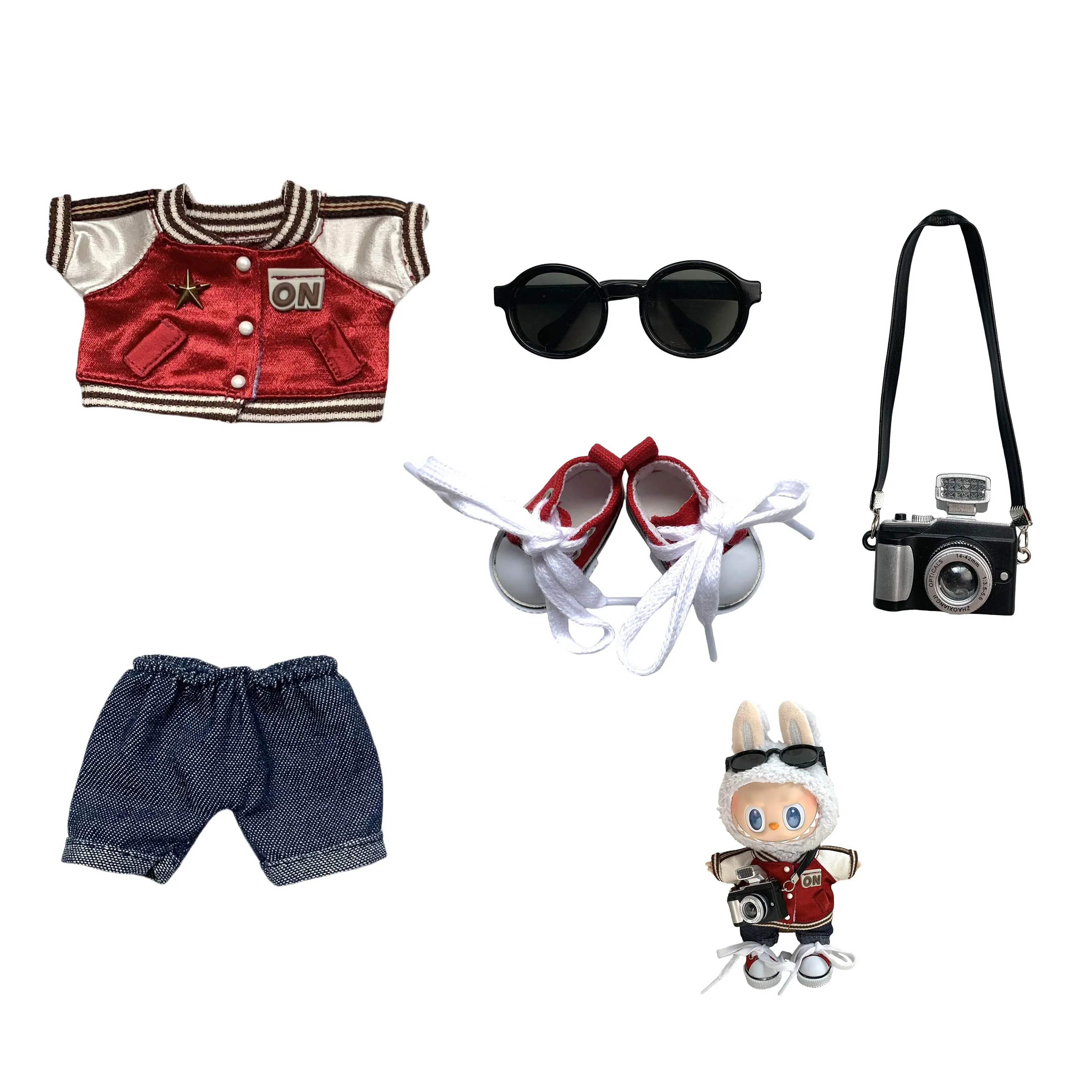 Clothes for Labubu baseball jacket set doll clothes accessories V2 V3 plush doll clothes clothing
Clothes for Labubu baseball jacket set doll clothes accessories V2 V3 plush doll clothes clothing