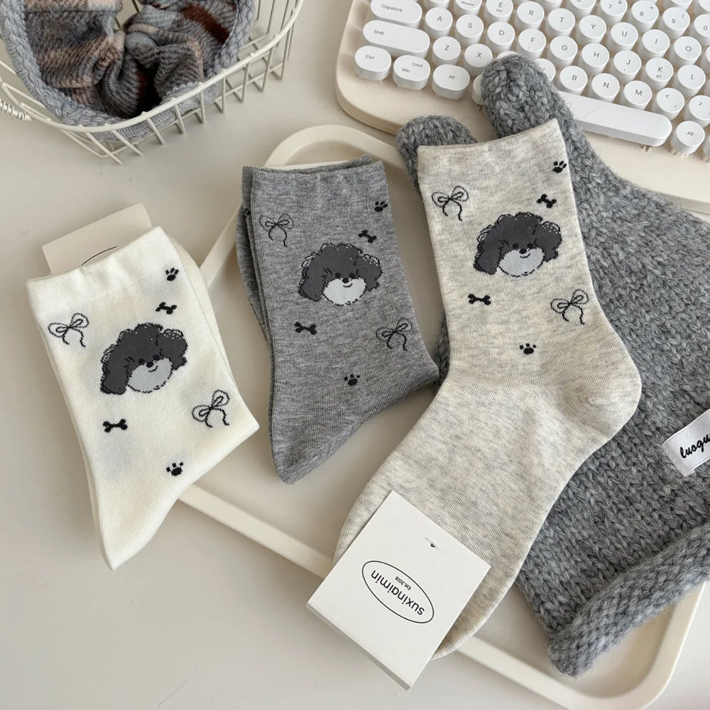 5 пар женских носков, высокие весенне-осенние носки до середины икры в японском стиле с милым щенком для девочек, хлопковые женские носки с принтом 2025
5 пар женских носков, высокие весенне-осенние носки до середины икры в японском стиле с милым щенком для девочек, хлопковые женские носки с принтом 2025