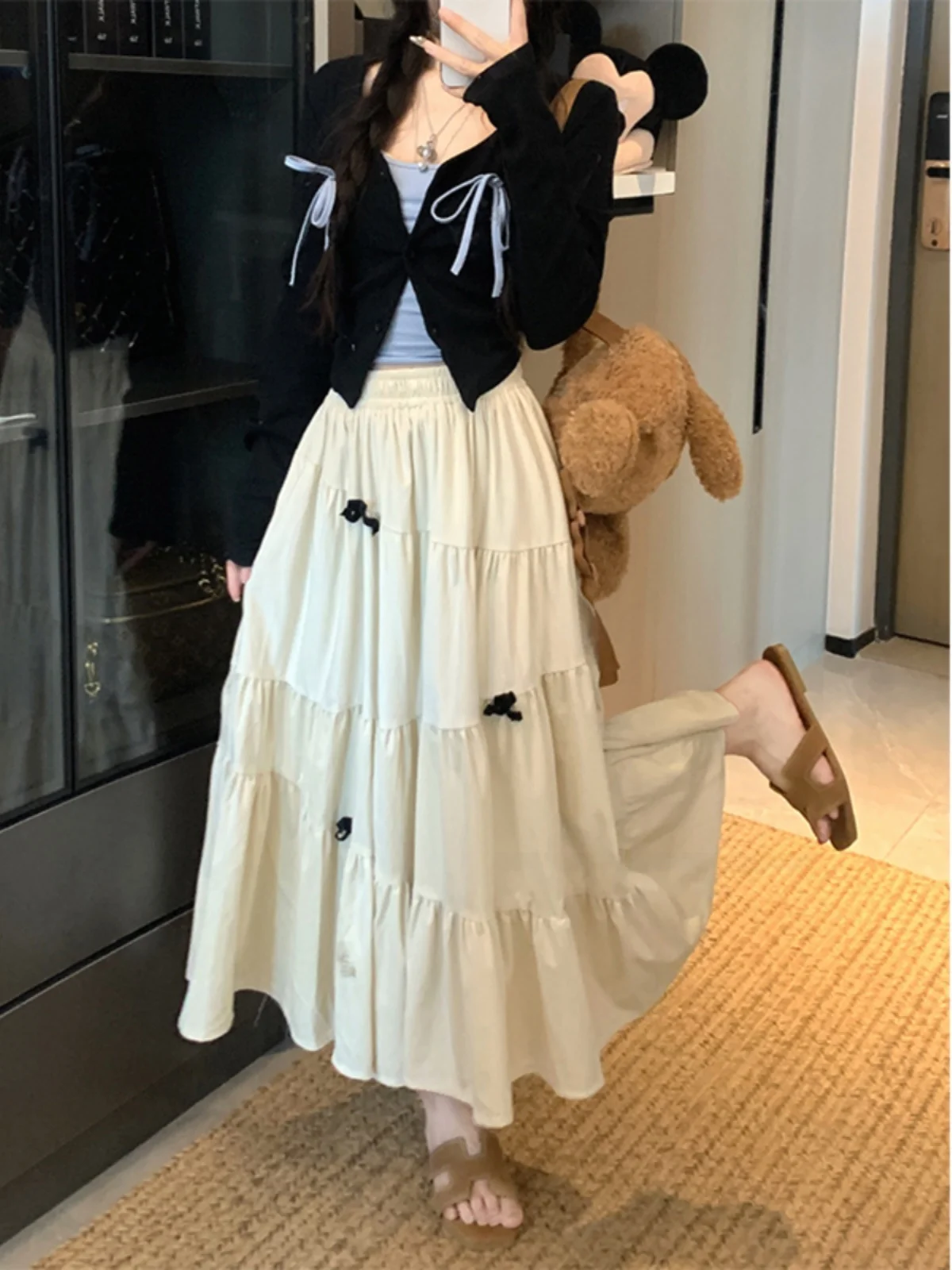 plus Size Women's Vintage Knot Open Cardigan Top High Waist Velvet Skirt Set Korean Sle Slim Fit Long Sve
plus Size Women's Vintage Knot Open Cardigan Top High Waist Velvet Skirt Set Korean Sle Slim Fit Long Sve