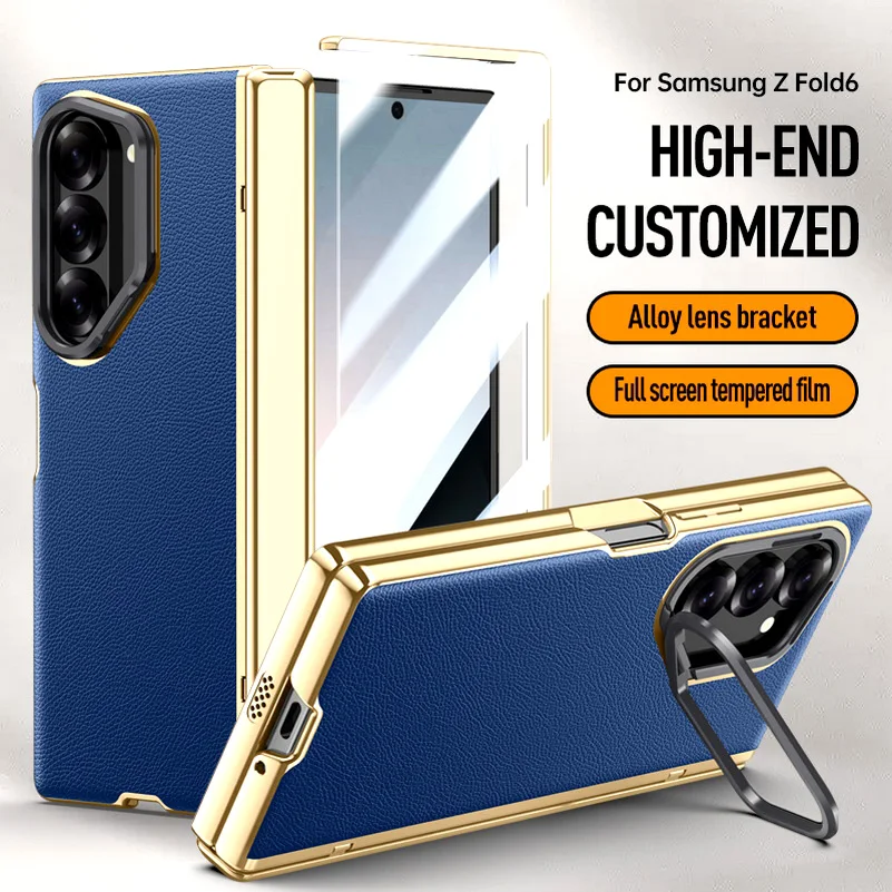 Electroplate Spring Hinged Plain Leather Tempered Glass Protect Case For Samsung Z Fold 6 Galaxy Z Fold6 All-inclusive Cover
Electroplate Spring Hinged Plain Leather Tempered Glass Protect Case For Samsung Z Fold 6 Galaxy Z Fold6 All-inclusive Cover