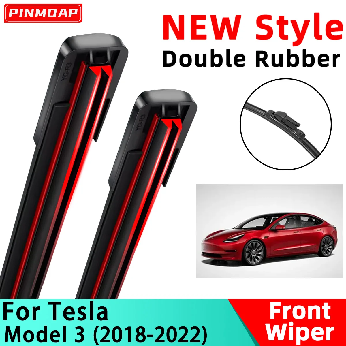 PINMOAP Double Rubber Strip Wiper Suitable For Tesla Model 3 2018-2022 Car Windshield Wiper Blades 2018 2019 2020 2021 2022
PINMOAP Double Rubber Strip Wiper Suitable For Tesla Model 3 2018-2022 Car Windshield Wiper Blades 2018 2019 2020 2021 2022
