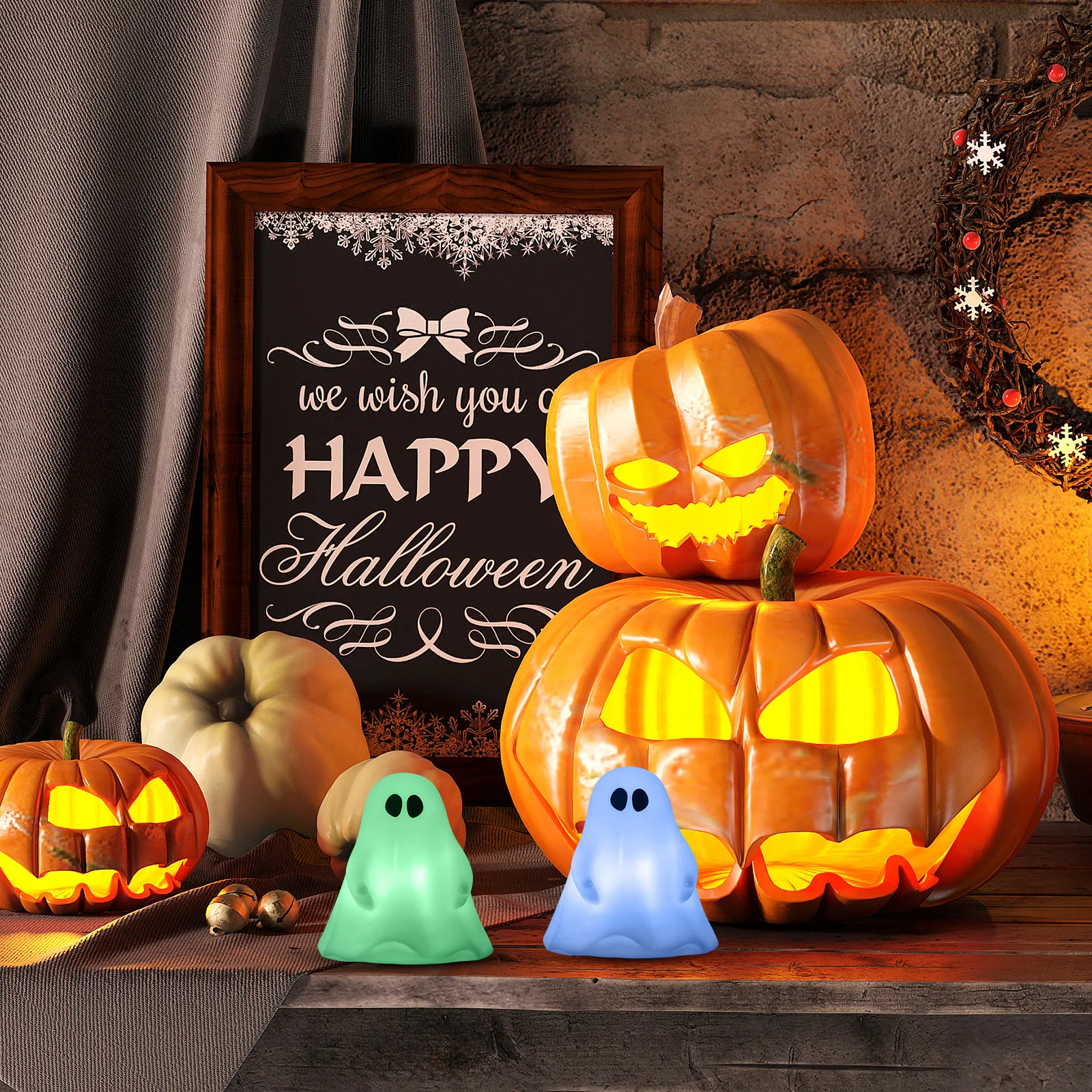2pcs Ghost LED Ghost Shaped Light Night Lamp Halloween Decorative Lights White Color Resin Material Festive Gifts
2pcs Ghost LED Ghost Shaped Light Night Lamp Halloween Decorative Lights White Color Resin Material Festive Gifts
