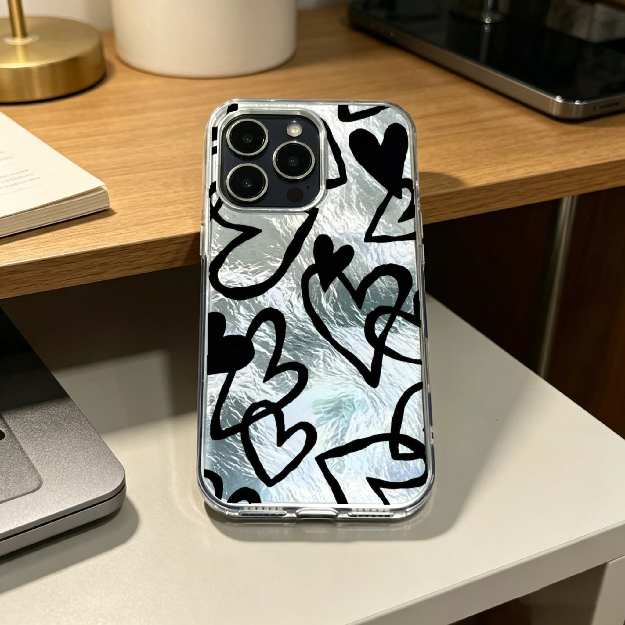 Large Cutout Glacier Pattern IMD Phone Case for iPhone Heart Pattern, Abstract Art Transparent Buttons Shockproof Air Corner Bumper Clear Camera Frame TPU+PC Protective Cover
Large Cutout Glacier Pattern IMD Phone Case for iPhone Heart Pattern, Abstract Art Transparent Buttons Shockproof Air Corner Bumper Clear Camera Frame TPU+PC Protective Cover