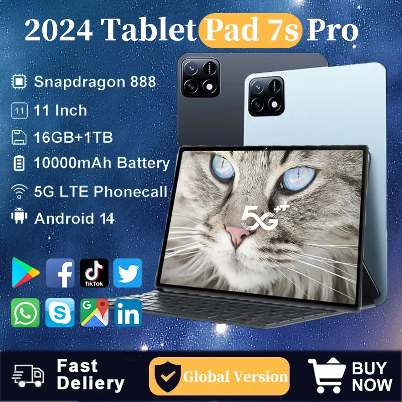 2025 NEW Global Version Pad 7 Pro Tablet 11inch Snapdrago 8gen2 HD Android 14 22GB+2T 20000mAh 5G Dual SIM WiFi GPS Tablet PC
2025 NEW Global Version Pad 7 Pro Tablet 11inch Snapdrago 8gen2 HD Android 14 22GB+2T 20000mAh 5G Dual SIM WiFi GPS Tablet PC