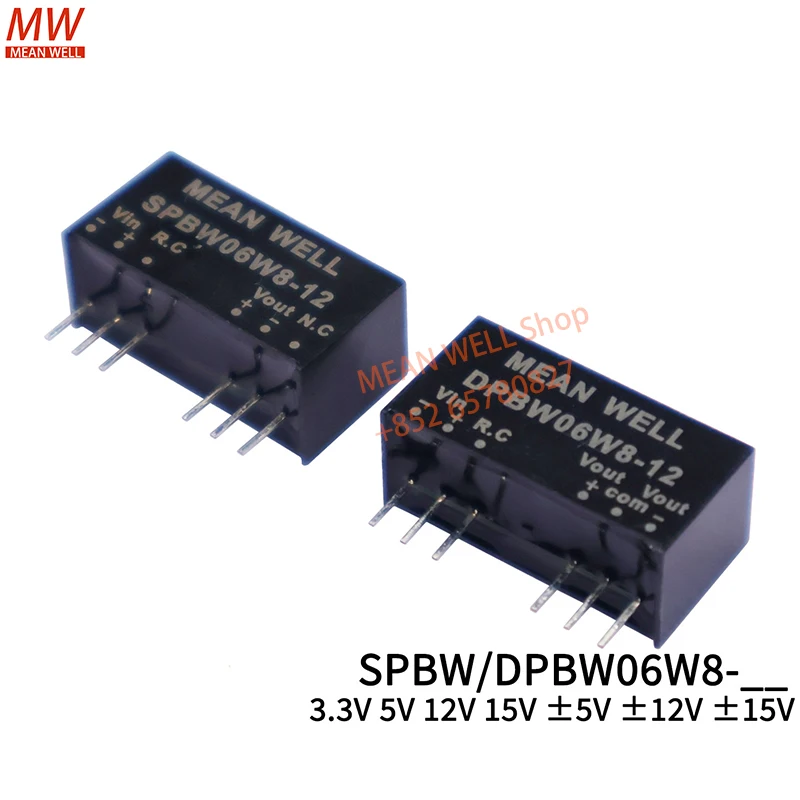 MEAN WELL SPBW06W8-03 DPBW06W8-05 12 15 Switching Power Supply Module 6W SIP Package Ultra-Wide Input DC-DC Regulated Converter
MEAN WELL SPBW06W8-03 DPBW06W8-05 12 15 Switching Power Supply Module 6W SIP Package Ultra-Wide Input DC-DC Regulated Converter