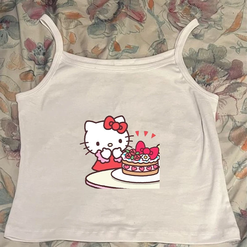 Sanrio Hello Kitty Модная одежда Летний топ Y2K с милым топом для девочек Летний крутой укороченный топ Белый сексуальный подтяжки Милая девушка
Sanrio Hello Kitty Модная одежда Летний топ Y2K с милым топом для девочек Летний крутой укороченный топ Белый сексуальный подтяжки Милая девушка