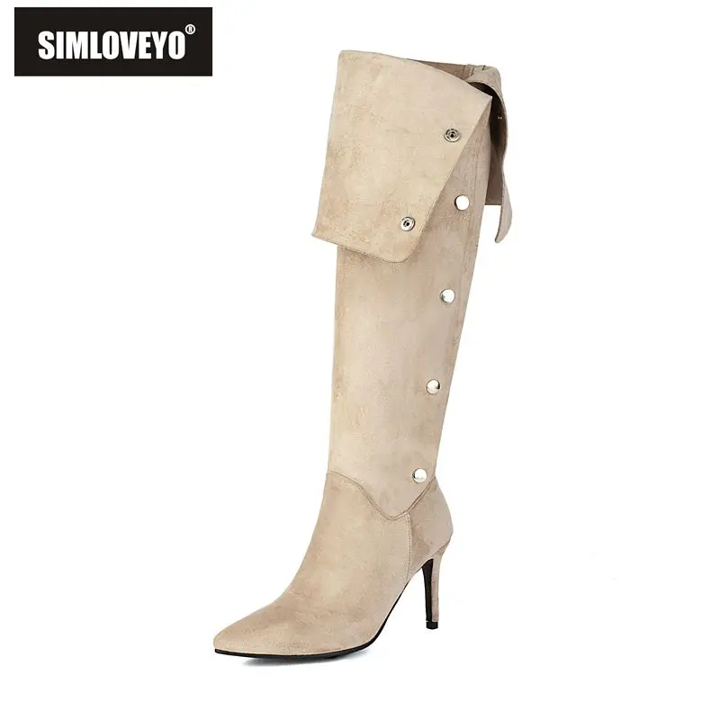 SIMLOVEYO New Over Knee High Boots Women Pointed Toe 10cm Thin Heels Flock Suede Zipper Double Wear Button Oversize 45 Winter
SIMLOVEYO New Over Knee High Boots Women Pointed Toe 10cm Thin Heels Flock Suede Zipper Double Wear Button Oversize 45 Winter