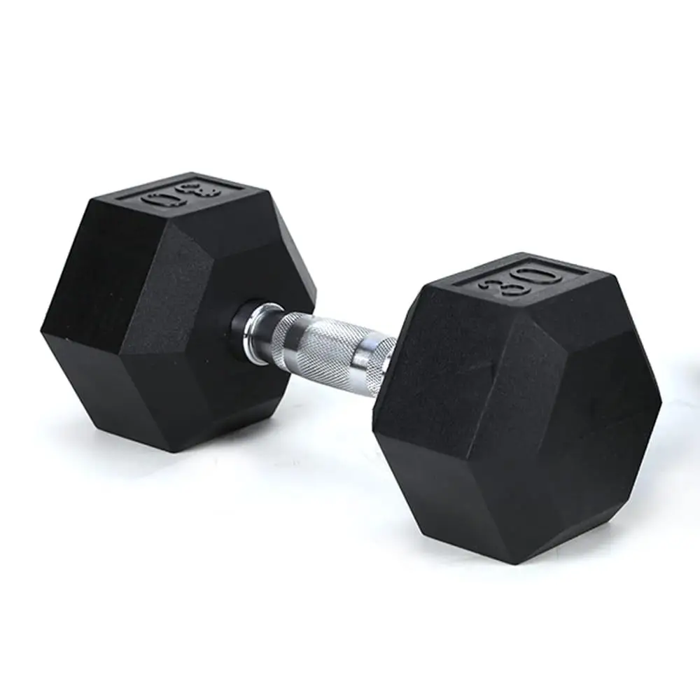 Single 30LB Hexagon Dumbbell Professional Grade Non Slip Rubber Coated with Contoured Handle for Full Body Training Black
Single 30LB Hexagon Dumbbell Professional Grade Non Slip Rubber Coated with Contoured Handle for Full Body Training Black