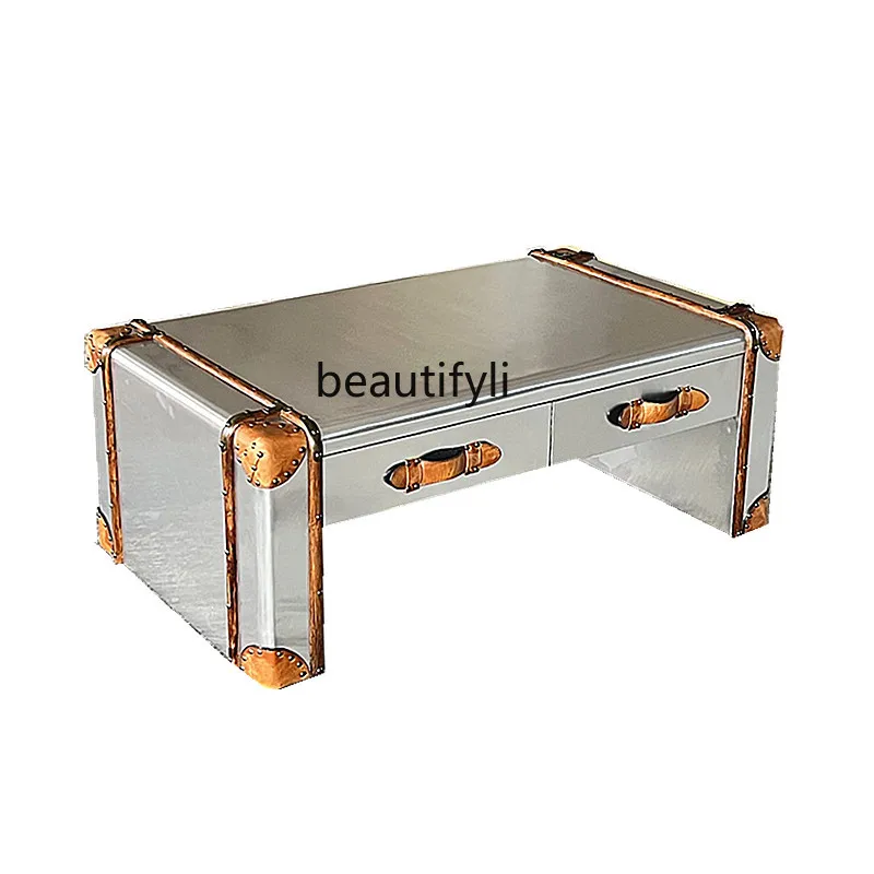 Furniture American Retro Industrial Style Aluminum Bar Metal Leather Suitcase Coffee Table
Furniture American Retro Industrial Style Aluminum Bar Metal Leather Suitcase Coffee Table