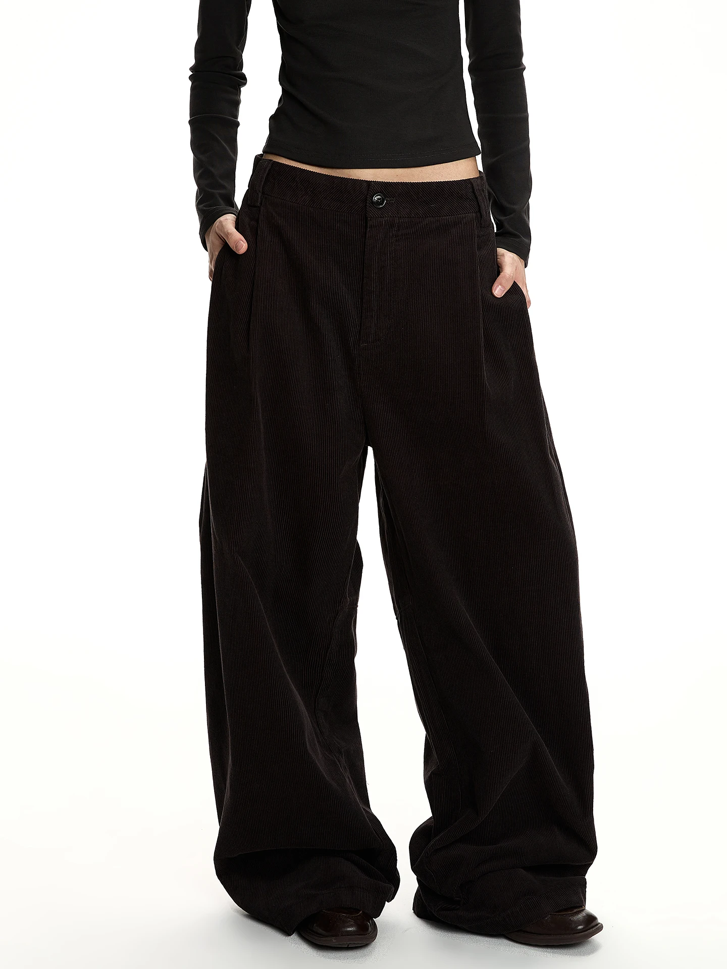 a PUEE Corduroy Loose Straight Leg Casual Pants Cleanfit High Waist Zipper Fly Cotton Youth All Season Comfortable Non-stretch
a PUEE Corduroy Loose Straight Leg Casual Pants Cleanfit High Waist Zipper Fly Cotton Youth All Season Comfortable Non-stretch