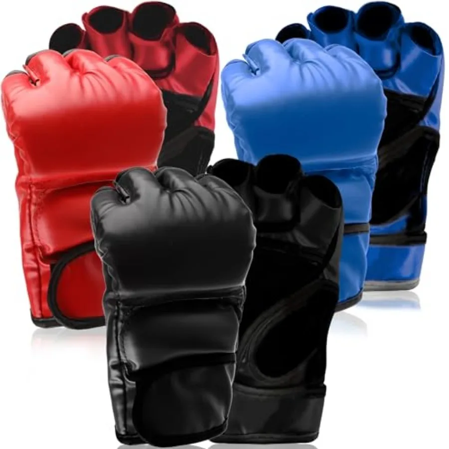3 Pairs Boxing Gloves Half Mitts for Adult Kickboxing Fingerless Gloves Training MMA Muay Thai, 3 Colors
3 Pairs Boxing Gloves Half Mitts for Adult Kickboxing Fingerless Gloves Training MMA Muay Thai, 3 Colors