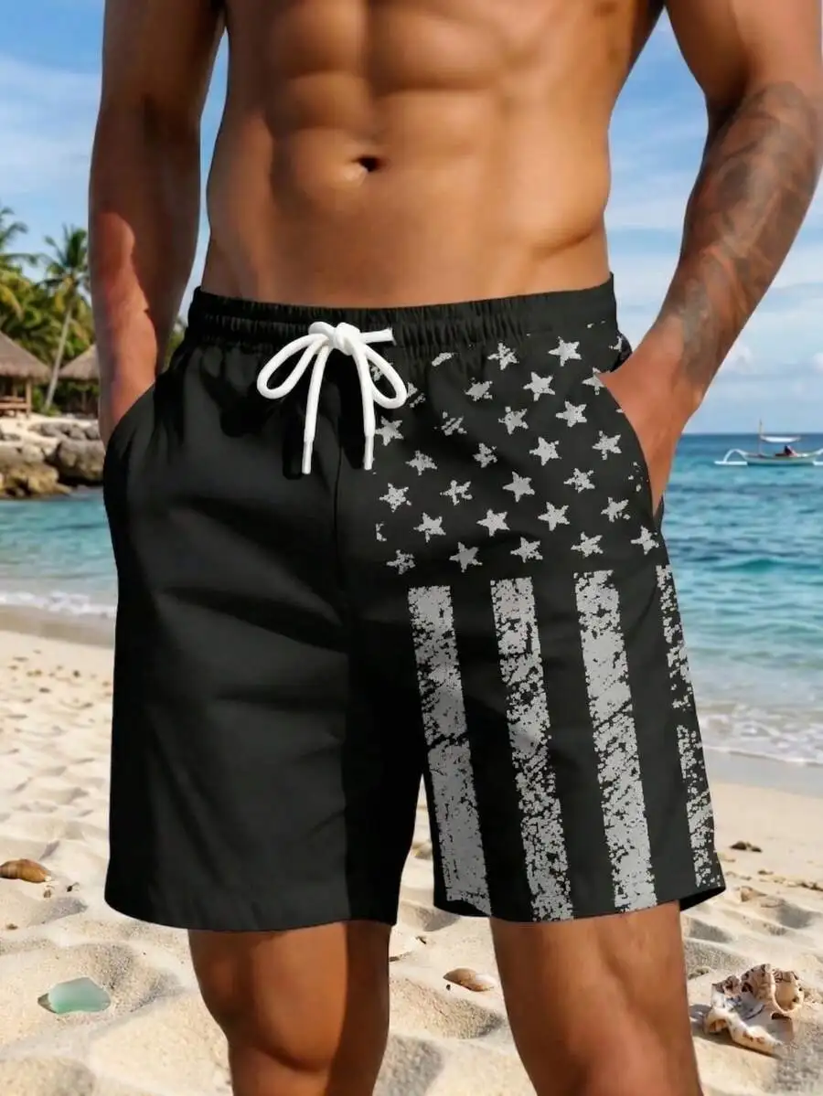 Plus Size Men National Flag Pattern 3D Digital Print Casual Outdoor Loose Drawstring Waist Shorts, Lightweight Single Layer Without Lining
Plus Size Men National Flag Pattern 3D Digital Print Casual Outdoor Loose Drawstring Waist Shorts, Lightweight Single Layer Without Lining