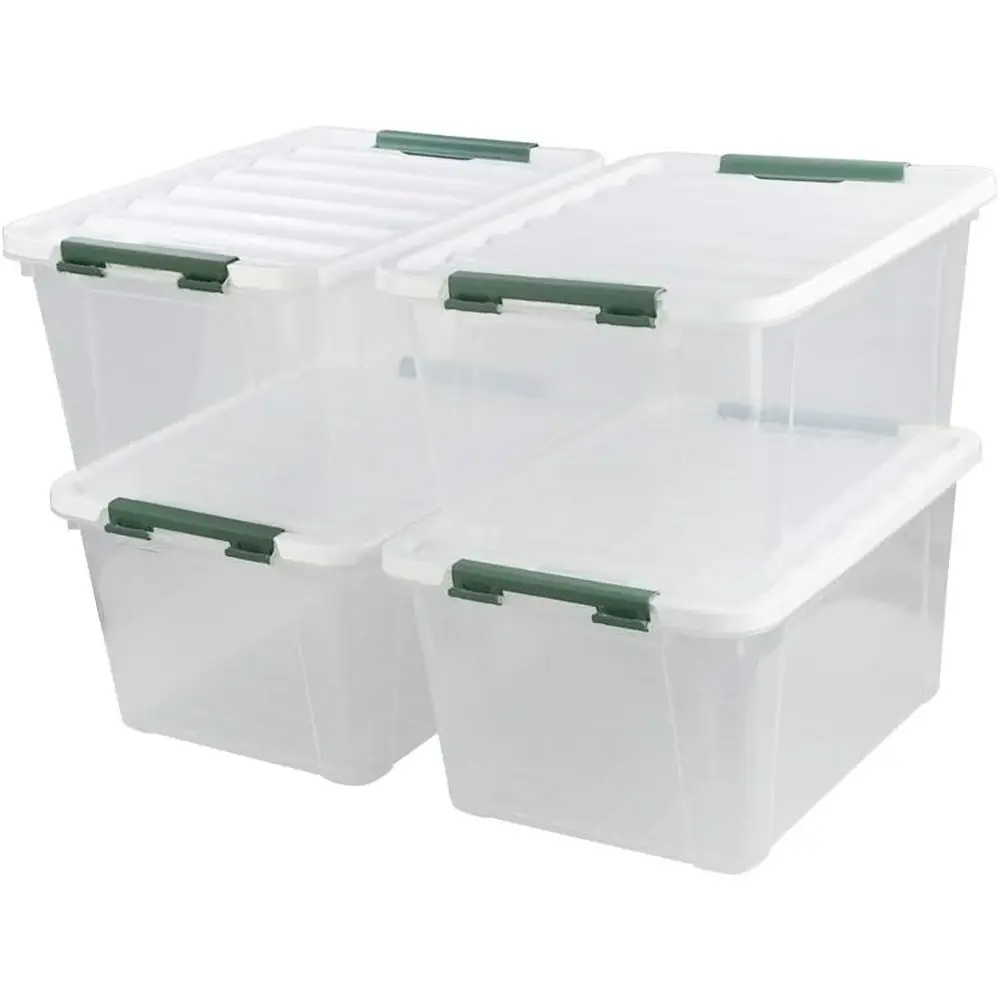 4-Pack Clear Quart-Sized Stackable Storage Bins with Lids and Handles
4-Pack Clear Quart-Sized Stackable Storage Bins with Lids and Handles