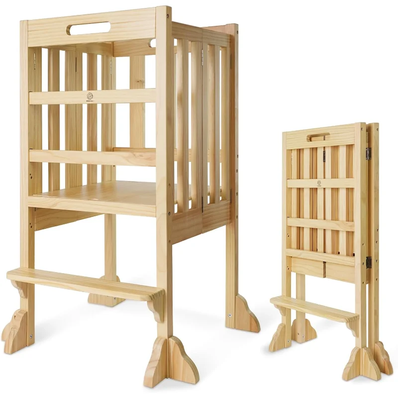 Kitchen Step Stool Helper - Montessori Foldable Standing Tower for Toddlers with Safety Rail, Height Adjustable Ideal
Kitchen Step Stool Helper - Montessori Foldable Standing Tower for Toddlers with Safety Rail, Height Adjustable Ideal