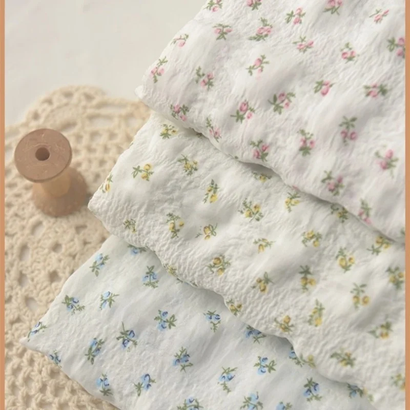 Fresh and light floral spring-style bubble polyester fabric dress, formal wear, clothing material
Fresh and light floral spring-style bubble polyester fabric dress, formal wear, clothing material