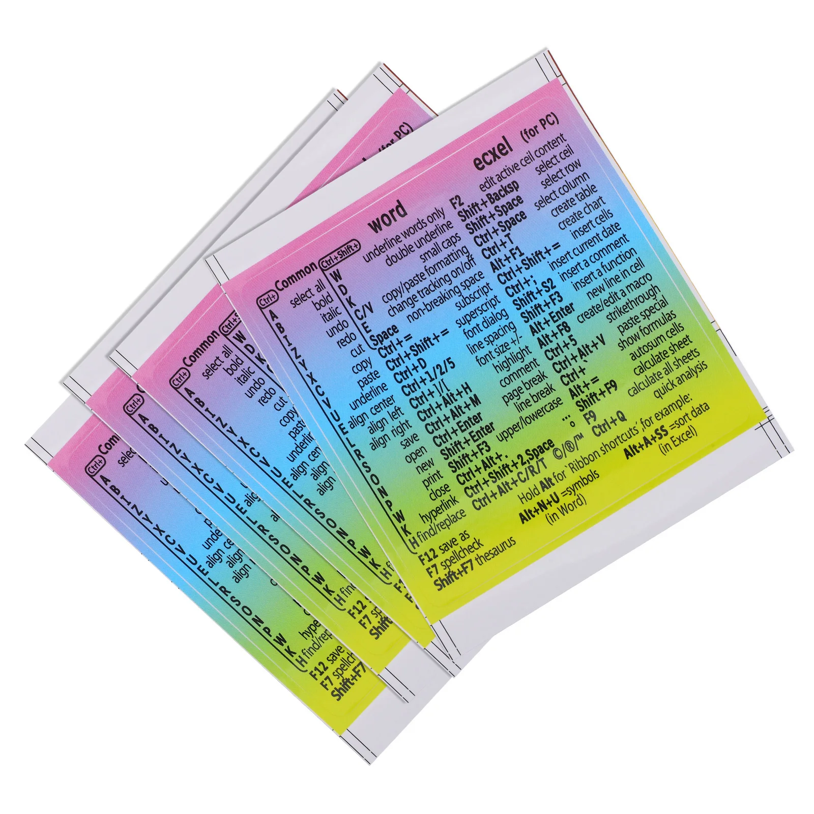 Laptop Shortcut Stickers 4 Sheets Self Adhesive Computer Decal Reference Sheet Durable Material Easy Repositioning
Laptop Shortcut Stickers 4 Sheets Self Adhesive Computer Decal Reference Sheet Durable Material Easy Repositioning