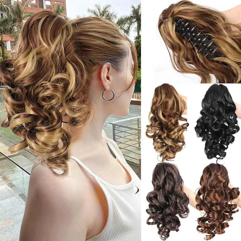 12inch Clip in Roman Curl Ponytail Wig Synthetic Wavy Curly Hair Extension High Temperature Fiber Natural Hairpeice for Women
12inch Clip in Roman Curl Ponytail Wig Synthetic Wavy Curly Hair Extension High Temperature Fiber Natural Hairpeice for Women