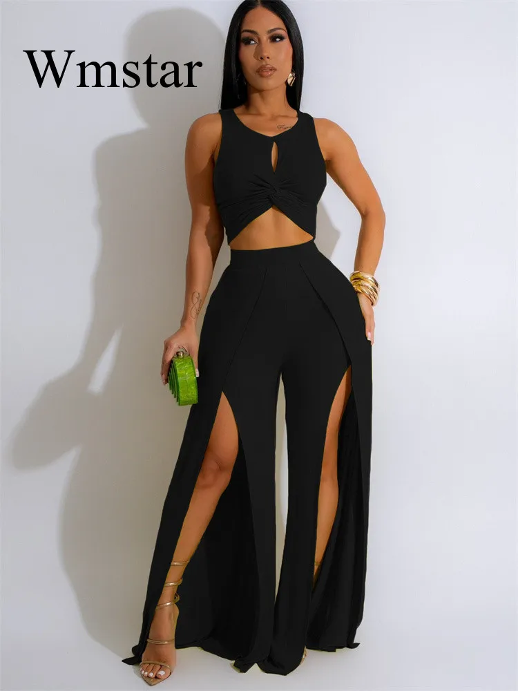Wmstar Women 2 Piece Set Outfit Fashionable Sleeveless White Casual Suit with Split Vest Wide Leg Pants Wholesale Dropshipping
Wmstar Women 2 Piece Set Outfit Fashionable Sleeveless White Casual Suit with Split Vest Wide Leg Pants Wholesale Dropshipping